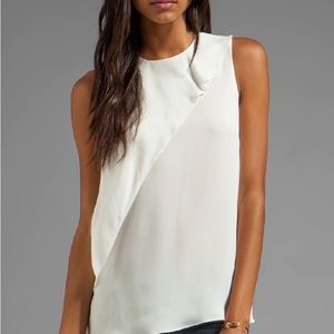 Theory Charelle Silk Medium Ivory White Sleeveless Top